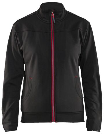 Blåkläder 3394-2526 Dames service sweatshirt met rits Zwart/Rood