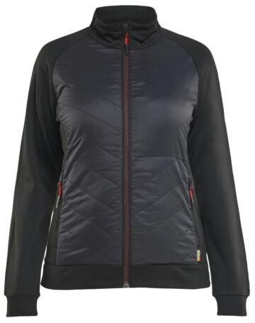 Blåkläder 3419-2526 Dames hybride sweatshirt Zwart/Rood