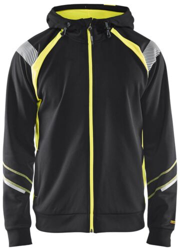 Blåkläder 3433-1158 Hooded sweatshirt met rits Visible Zwart/High Vis Geel