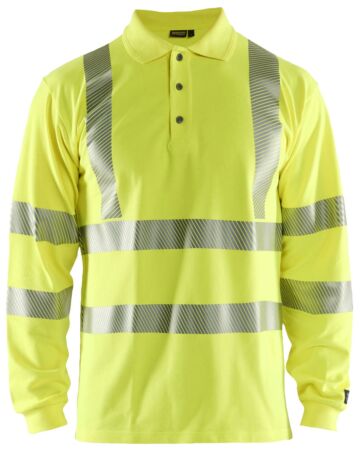 Blåkläder 3439-1741 Multinorm piqué polo lange mouwen High Vis Geel