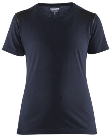 Blåkläder 3479-1042 Dames T-shirt bi-colour Donker marineblauw/Zwart