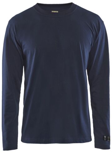 Blåkläder 3483-1737 Vlamvertragend T-shirt lange mouwen Marineblauw