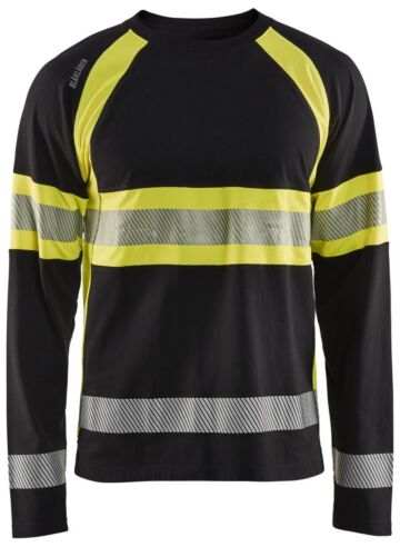 Blåkläder 3510-1030 T-shirt lange mouwen High Vis Zwart/High Vis Geel