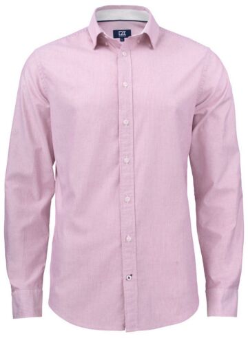 Cutter & Buck Belfair Oxford Shirt Heren Burgundy/White stripe