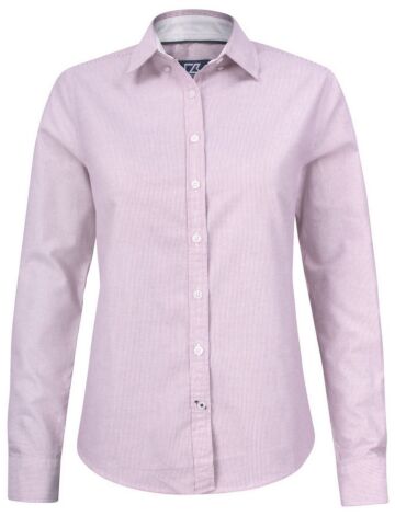 Cutter & Buck Belfair Oxford Shirt Dames Burgundy/White stripe