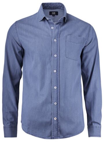 Cutter & Buck Ellensburg Denim Shirt Heren Blauw
