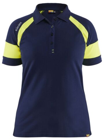 Blåkläder 3529-1050 Dames Poloshirt visible Marine/High Vis Geel