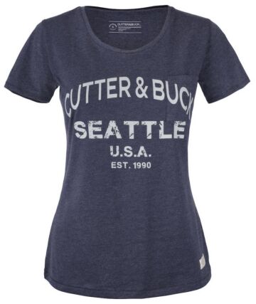 Cutter & Buck Pacific City T-Shirt Dames Blauw