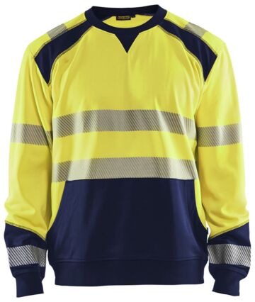 Blåkläder 3541-2528 Sweatshirt High Vis High Vis Geel/Marineblauw