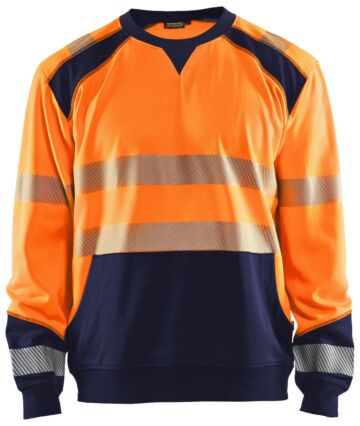 Blåkläder 3541-2528 Sweatshirt High Vis High Vis Oranje/Marineblauw