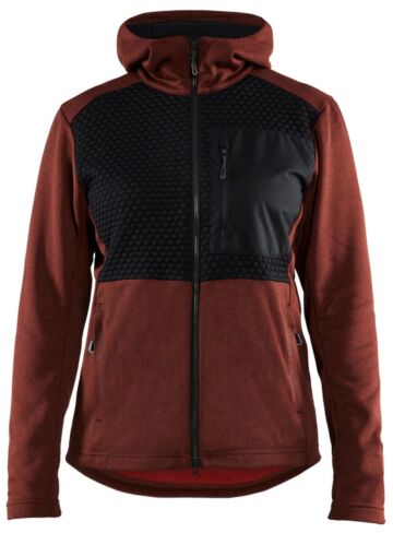 Blåkläder 3542-2533 Dames Hooded sweatshirt met rits Gebrand rood/Zwart