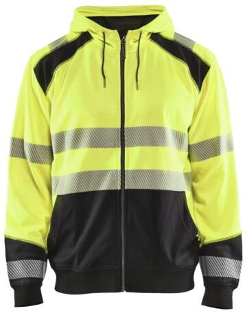 Blåkläder 3546-2528 Hooded sweatshirt met rits High Vis High Vis Geel/Zwart