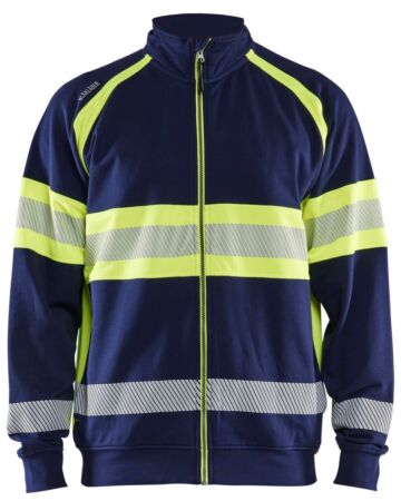 Blåkläder 3551-1158 Sweatshirt met rits High vis Marine/High Vis Geel