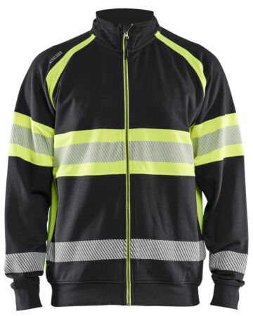 Blåkläder 3551-1158 Sweatshirt met rits High vis Zwart/High Vis Geel