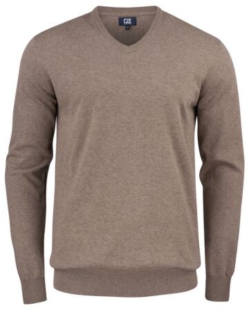 Cutter & Buck Oakville V-Neck Heren Nougat Melange