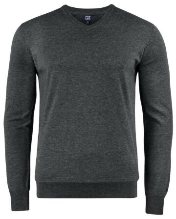 Cutter & Buck Oakville V-Neck Heren Antraciet Melange