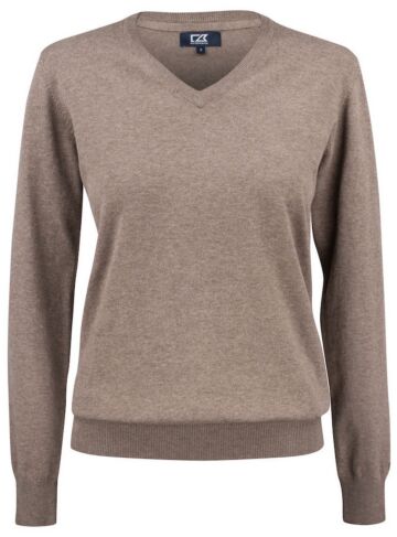Cutter & Buck Oakville V-Neck Dames Nougat Melange