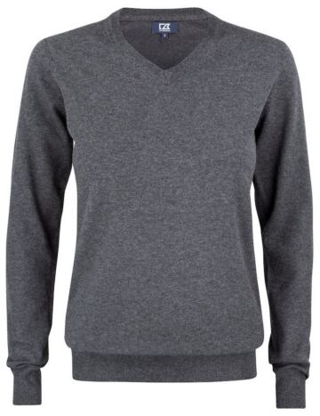 Cutter &amp; Buck Oakville V-Neck Dames Antraciet Melange