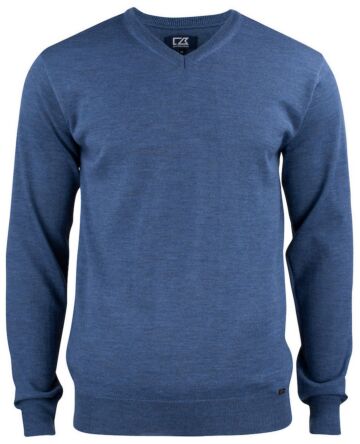 Cutter & Buck Everett V-Neck 2.0 Heren Blauw