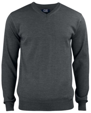 Cutter & Buck Everett V-Neck 2.0 Heren Antraciet Melange