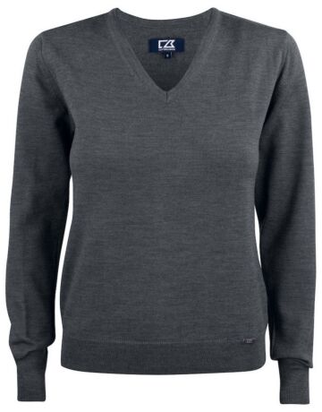 Cutter & Buck Everett V-Neck 2.0 Dames Antraciet Melange