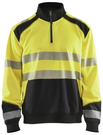 Blåkläder 3556-2528 Sweatshirt met halve rits High Vis High Vis Geel/Zwart