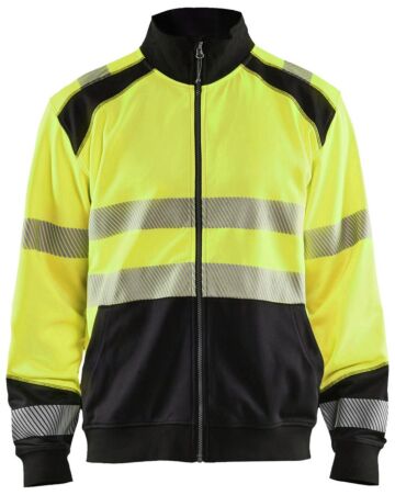 Blåkläder 3558-2528 Sweatshirt met rits High Vis High Vis Geel/Zwart