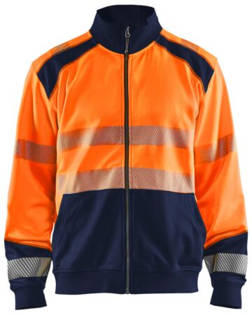 Blåkläder 3558-2528 Sweatshirt met rits High Vis High Vis Oranje/Marineblauw