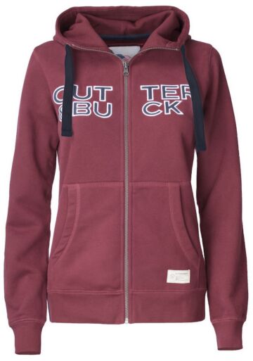 Cutter &amp; Buck Twisp Hood Full Zip Dames Burgundy logo
