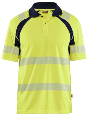 Blåkläder 3595-1013 UV-Poloshirt High Vis High Vis Geel/Marineblauw