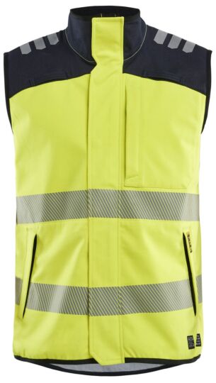 Blåkläder 3849-1560 APC 2 Multinorm softshell bodywarmer High Vis Geel/Marineblauw