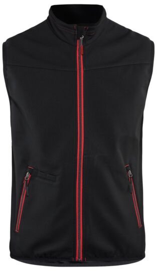 Blåkläder 3850-2516 Softshell bodywarmer Zwart/Rood