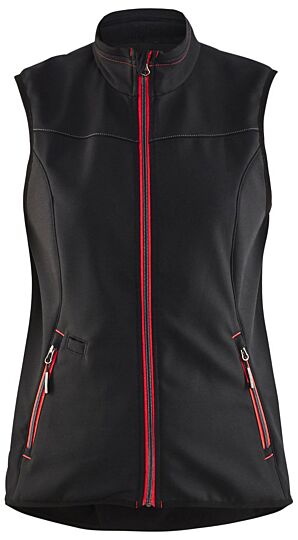 Blåkläder 3851-2516 Dames Softshell bodywarmer Zwart/Rood