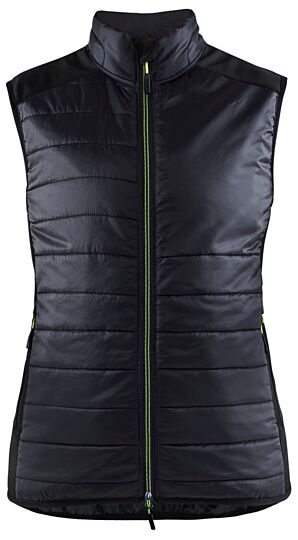 Blåkläder 3864-2030 Dames gevoerde bodywarmer Zwart/High Vis Geel