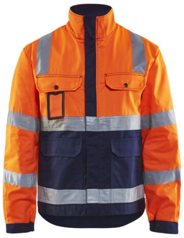 Blåkläder 4023-1804 Jack, ongevoerd High Vis High Vis Oranje/Marineblauw