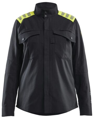 Blåkläder 4072-1512 Dames Multinorm overhemd inherent Zwart/High Vis Geel
