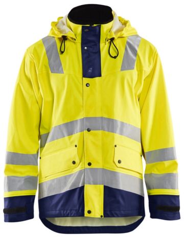 Blåkläder 4302-2003 Regenjas High Vis LEVEL 2 High Vis Geel/Marineblauw