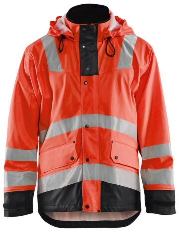 Blåkläder 4302-2003 Regenjas High Vis LEVEL 2 High Vis Rood/Zwart