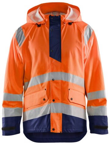 Blåkläder 4323-2000 Regenjas High Vis LEVEL 1 High Vis Oranje/Marineblauw