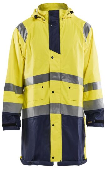 Blåkläder 4324-2000 Regenjas High vis LEVEL 1 High Vis Geel/Marineblauw