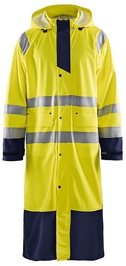 Blåkläder 4325-2000 Regenjas High Vis LEVEL 1 High Vis Geel/Marineblauw