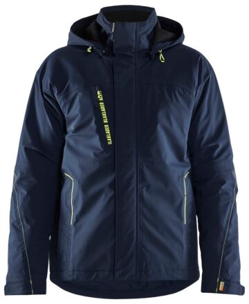 Blåkläder 4408-1917 Dames Lichtgewicht winterjas 4-weg stretch Donker marineblauw/High Vis Geel