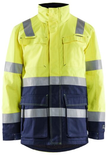 Blåkläder 4467-1514 Vlamvertragende Winterparka High Vis Geel/Marineblauw
