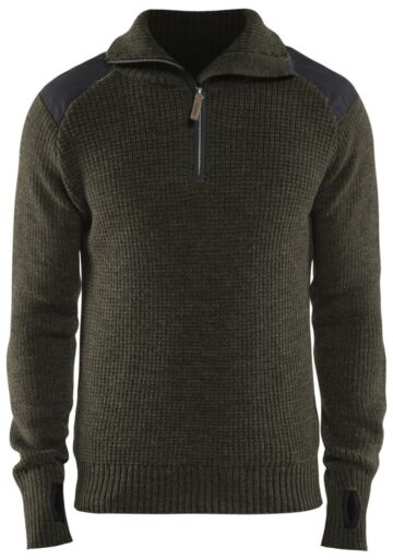 Blåkläder 4630-1071 Wollen sweater Groen/Donkergrijs