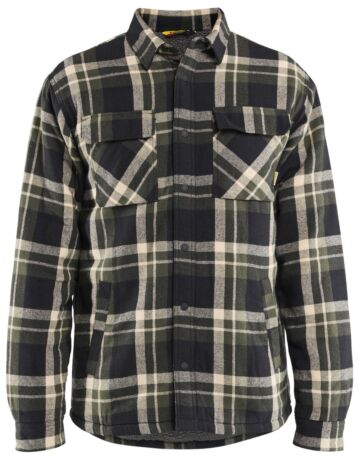 Blåkläder 4704-1168 Overhemd flanel gevoerd Donker herfstgroen/Zwart