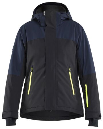 Blåkläder 4707-1917 STRIKER Dames Winterjas Stretch Donker marineblauw/High Vis Geel