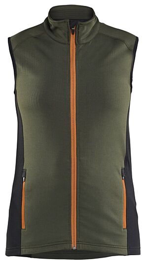 Blåkläder 4746-2539 STRIKER Dames Bodywarmer fleece Woudgroen/Roest