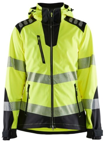Blåkläder 4791-2513 Dames Softshell jack High Vis High Vis Geel/Zwart