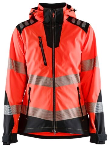 Blåkläder 4791-2513 Dames Softshell jack High Vis High Vis Rood/Zwart