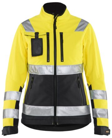 Blåkläder 4902-2517 Dames Softshell jack High Vis High Vis Geel/Zwart